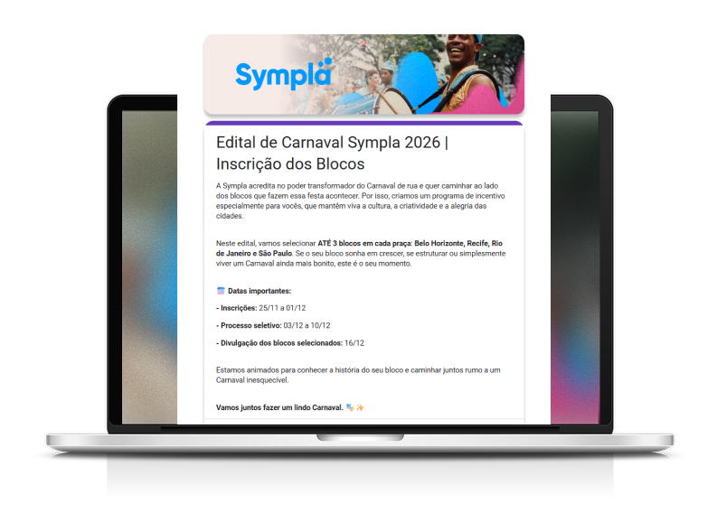 Edital Carnaval Sympla 2026: Datas de Inscrição dos Blocos para BH, Recife, Rio de Janeiro e São Paulo.